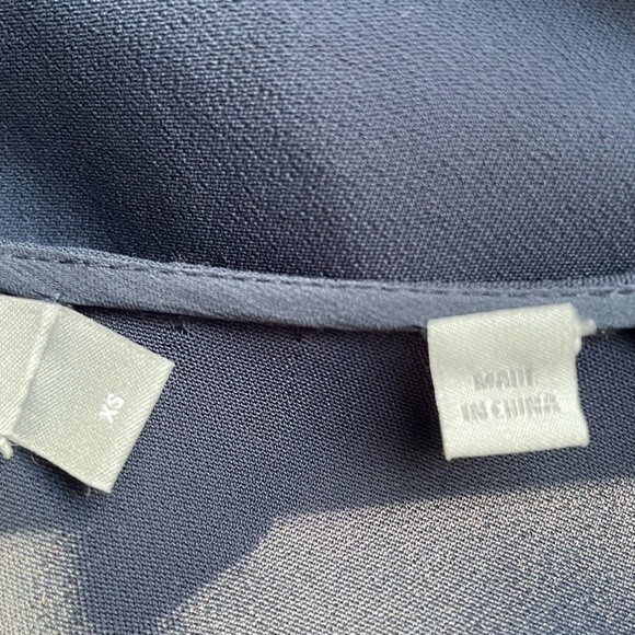 Vince Dress V-Neck Popover Long Sleeve Tunic Navy Blue Size XS Minimalist Simple - Picture 10 of 13